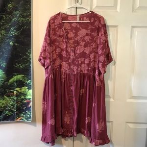Free People Pink Oversized Floral Dress